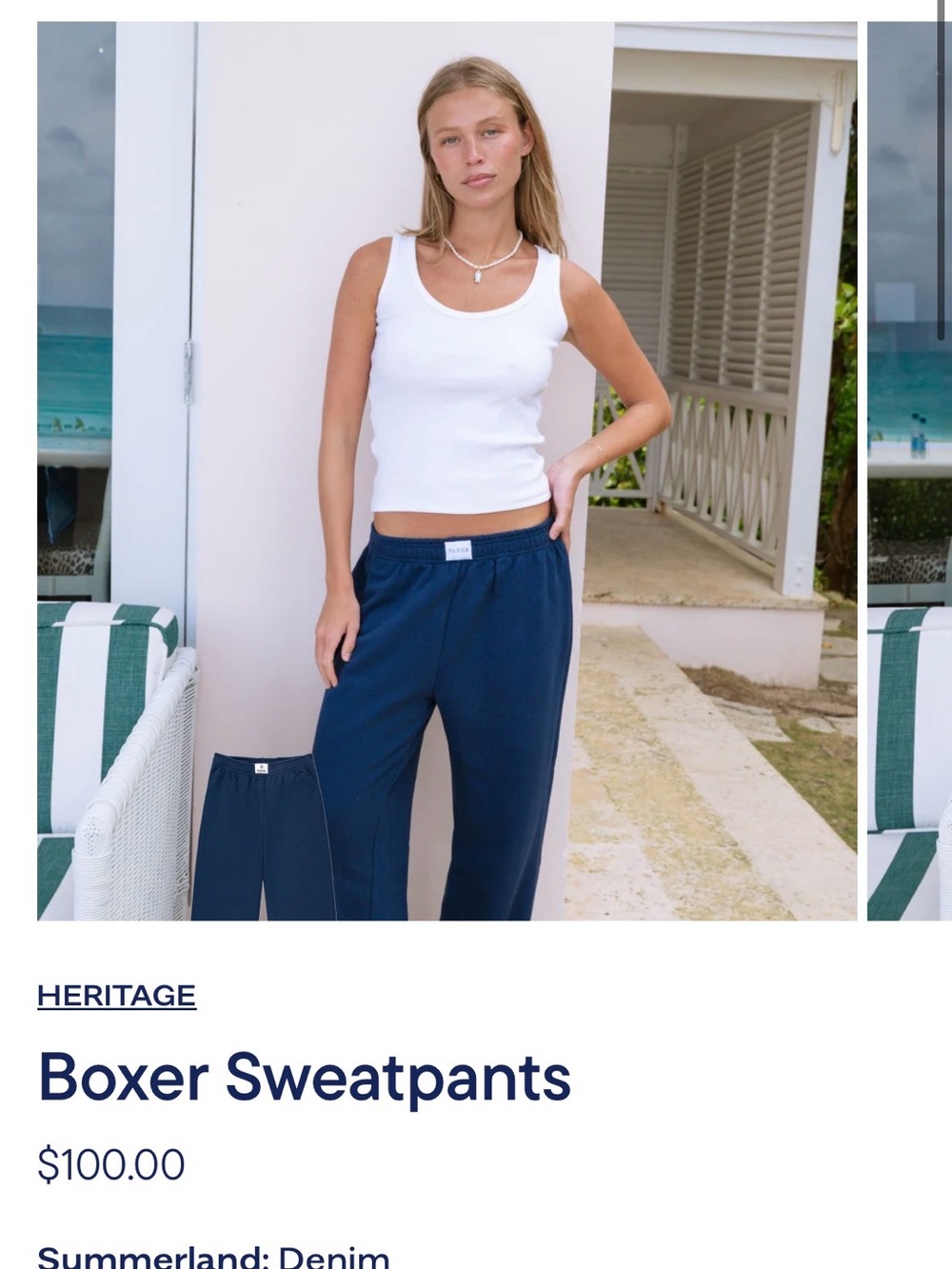 Parke Heritage Boxer Sweatpants - Denim Blue - Summerland ☀️